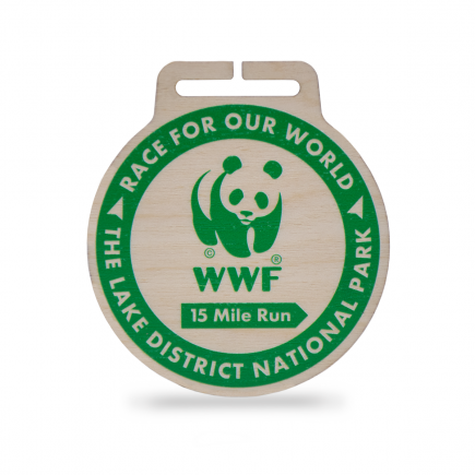 Wooden Round Medals with plain coloured ribbon